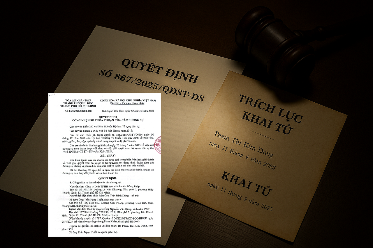 Việc b&agrave; Phạm Thị Kim Dung đ&atilde; mất trước khi phi&ecirc;n h&ograve;a giải diễn ra, nhưng kh&ocirc;ng th&ocirc;ng b&aacute;o đến TAND TP. Thủ Đức (cũ) đ&atilde; dẫn đến Quyết định c&ocirc;ng nhận h&ograve;a giải c&oacute; dấu hiệu vi phạm tố tụng (Ảnh minh họa)