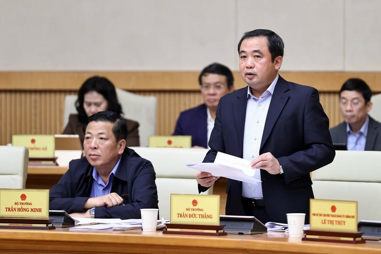 Bộ trưởng Bộ N&ocirc;ng nghiệp v&agrave; M&ocirc;i trường Trần Đức Thắng ph&aacute;t biểu - Ảnh: VGP/Nhật Bắc
