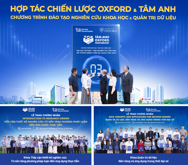 Trước thời điểm nhận quyết định th&agrave;nh lập trường đại học, Viện Nghi&ecirc;n cứu T&acirc;m Anh phối hợp với Đại học Oxford (Vương quốc Anh) tổ chức Tuần lễ đ&agrave;o tạo chuy&ecirc;n s&acirc;u về Thiết kế nghi&ecirc;n cứu v&agrave; Quản trị dữ liệu. Đ&acirc;y được xem l&agrave; hoạt động học thuật chuẩn quốc tế đầu ti&ecirc;n trong hệ sinh th&aacute;i đ&agrave;o tạo - nghi&ecirc;n cứu của Trường Đại học T&acirc;m Anh vừa được th&agrave;nh lập. Ảnh: Viện Nghi&ecirc;n cứu T&acirc;m Anh
