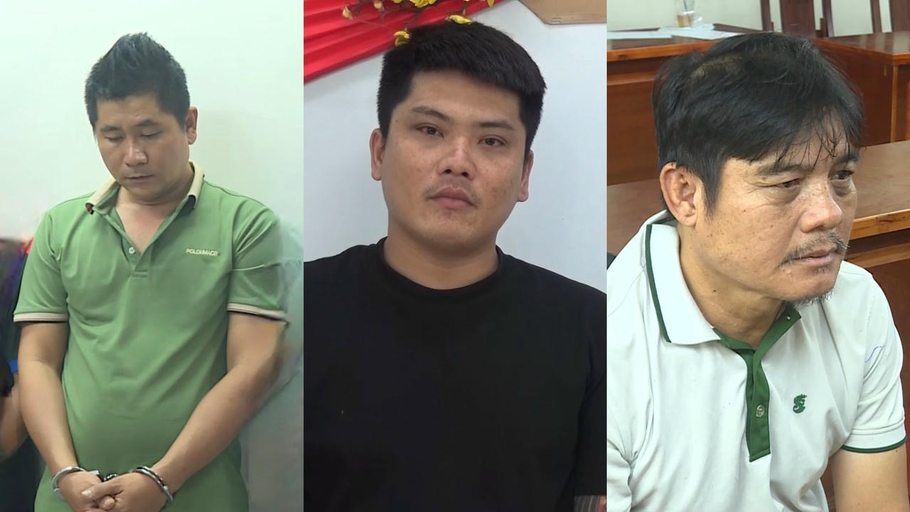 Từ tr&aacute;i sang phải, đối tượng L&ecirc; Văn Th&agrave;nh, Huỳnh Cao Cường v&agrave; Nguyễn Thanh Hải.