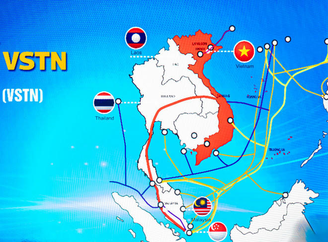 Sơ đồ tuyến c&aacute;p quang đất liền quốc tế VSTN của VNPT đầu tư.