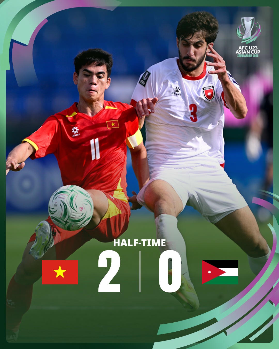 U23 Việt Nam thắng Jordan 2-0