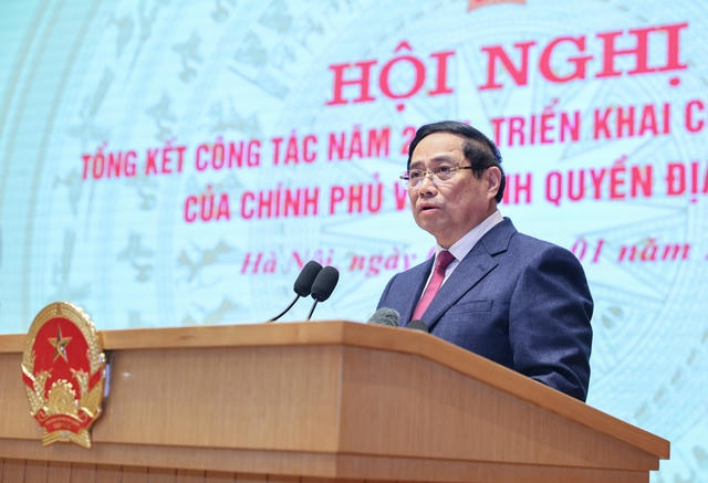 Thủ tướng Ch&iacute;nh phủ Phạm Minh Ch&iacute;nh ph&aacute;t biểu khai mạc Hội nghị - Ảnh: VGP/Nhật Bắc.