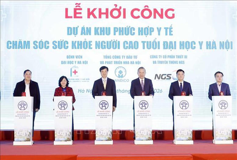 Tổng B&iacute; thư T&ocirc; L&acirc;m dự khởi c&ocirc;ng Dự &aacute;n Khu phức hợp Y tế-Chăm s&oacute;c sức khỏe người cao tuổi- Ảnh 2.
