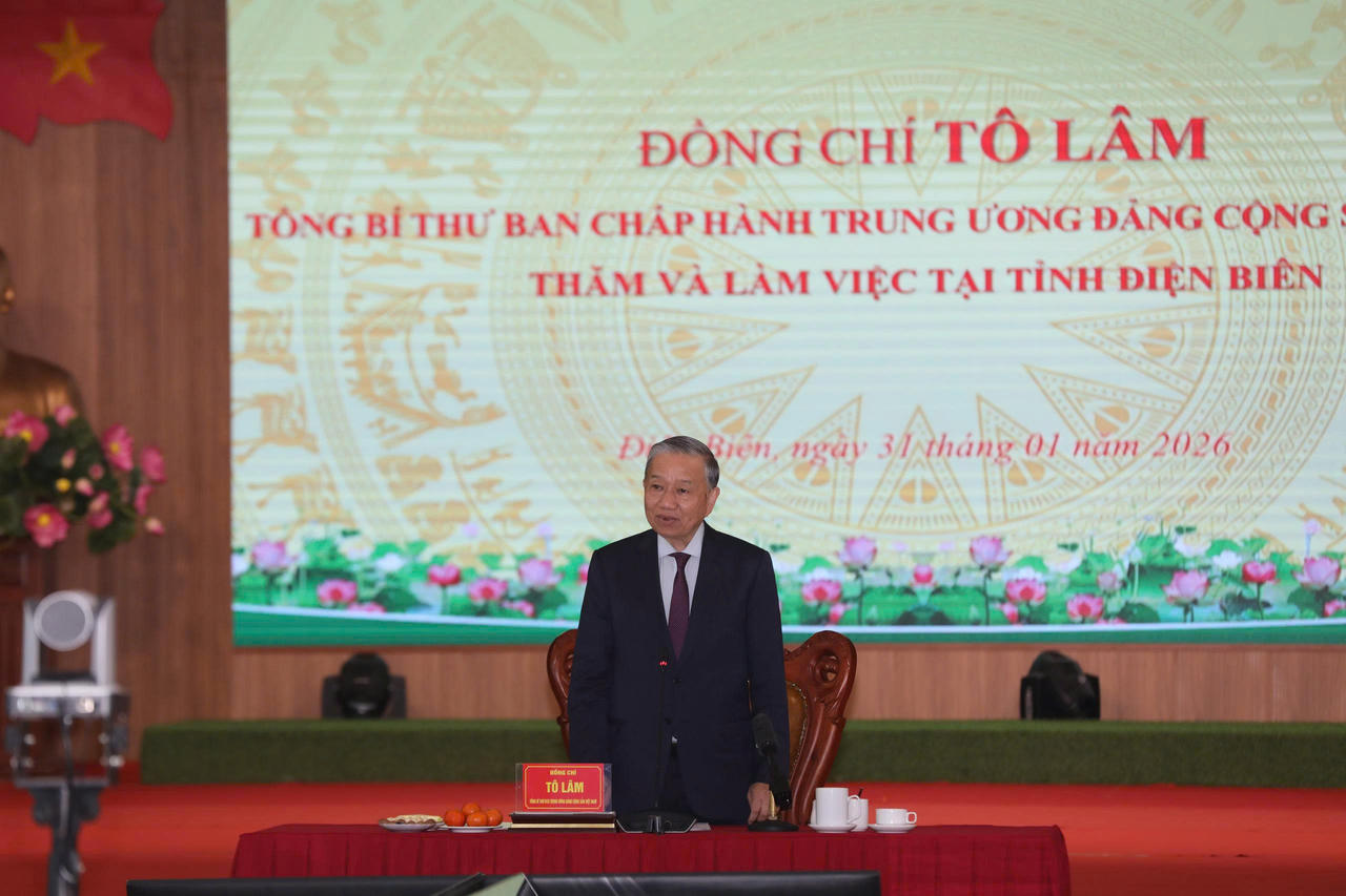 Tổng Bí thư Tô Lâm làm việc với lãnh đạo chủ chốt tỉnh Điện Biên