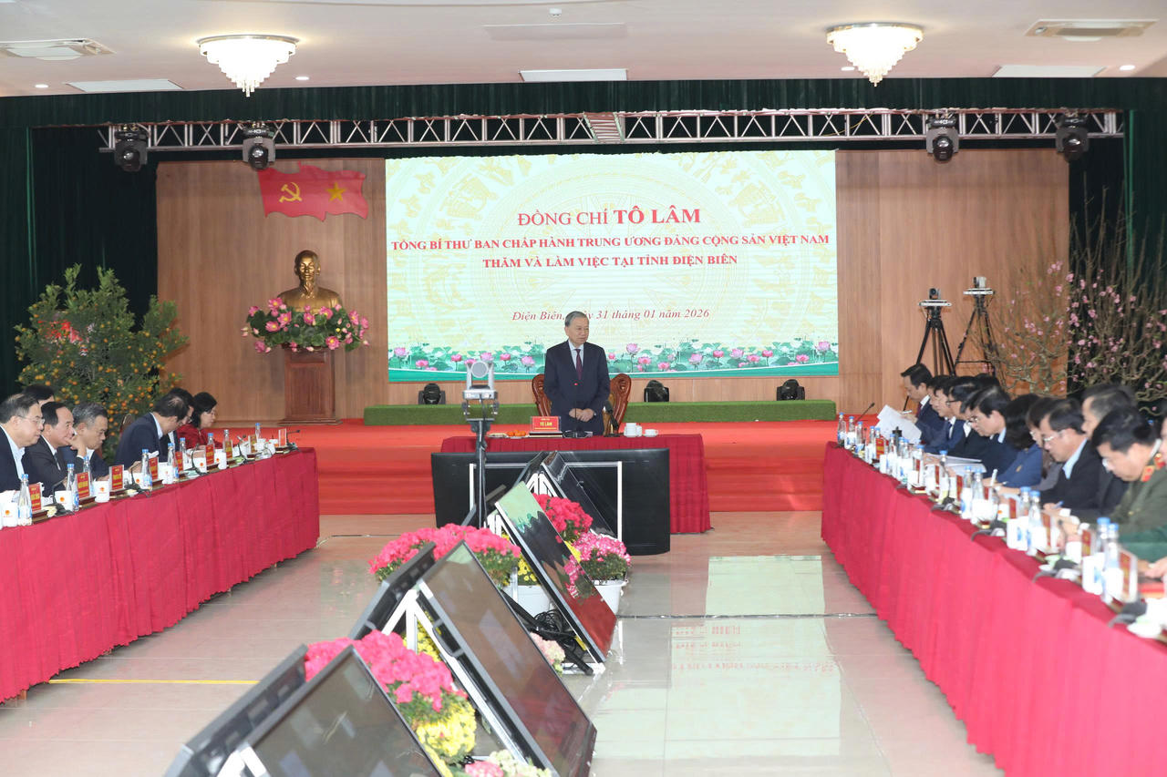 Tổng Bí thư Tô Lâm làm việc với lãnh đạo chủ chốt tỉnh Điện Biên