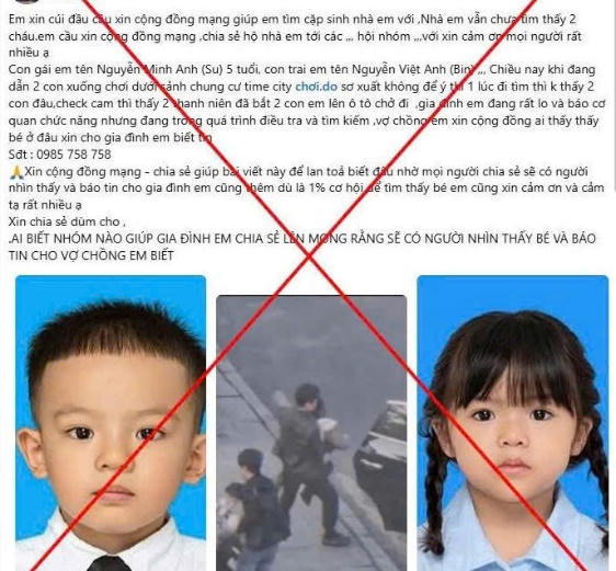 Công an Hà Nội bác bỏ thông tin bắt cóc 2 trẻ em tại khu vực Times City