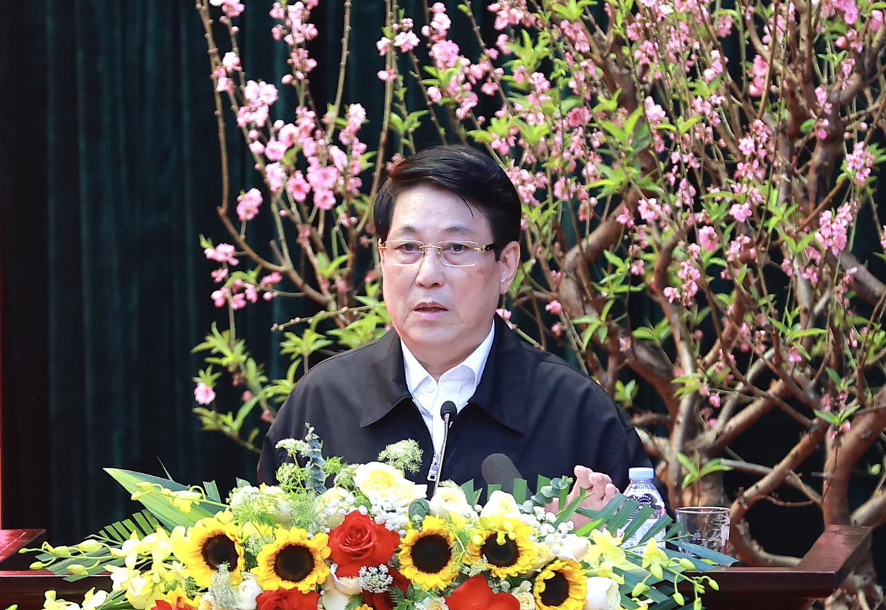 Chủ tịch nước Lương Cường phát bi&ecirc;̉u tại bu&ocirc;̉i l&ecirc;̃