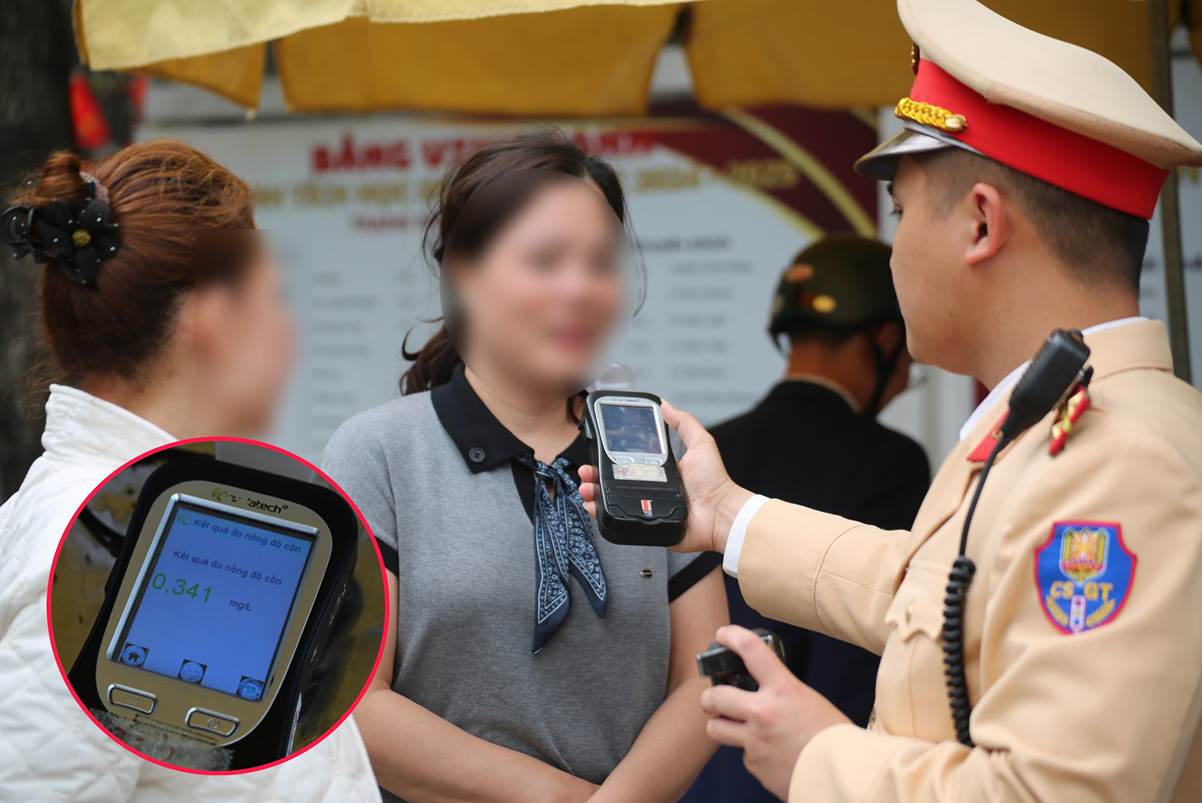 Nữ t&agrave;i xế bị ph&aacute;t hiện vi phạm nồng độ cồn trưa 23/2.