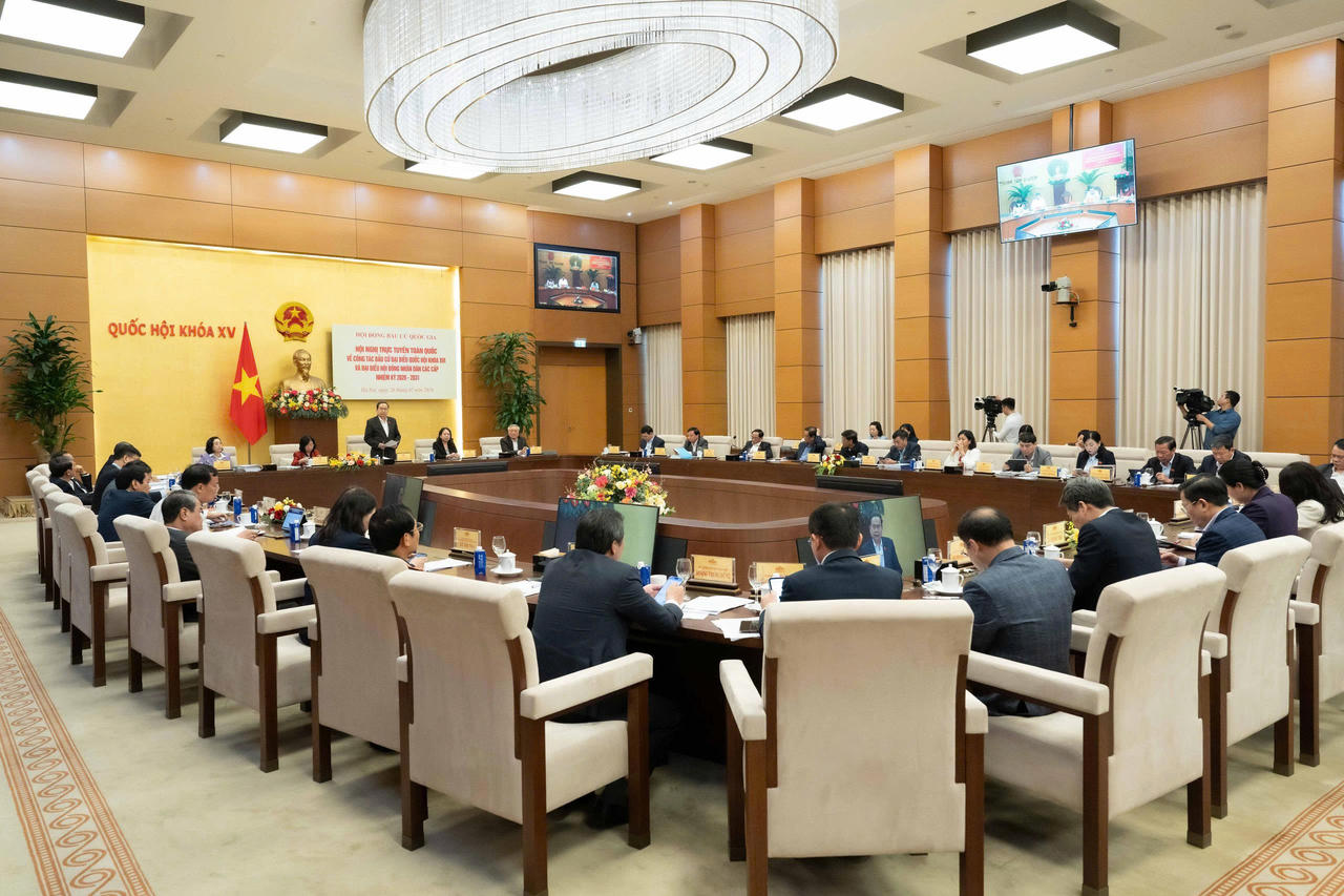 Quang cảnh Hội nghị tại điểm cầu Nh&agrave; Quốc hội.