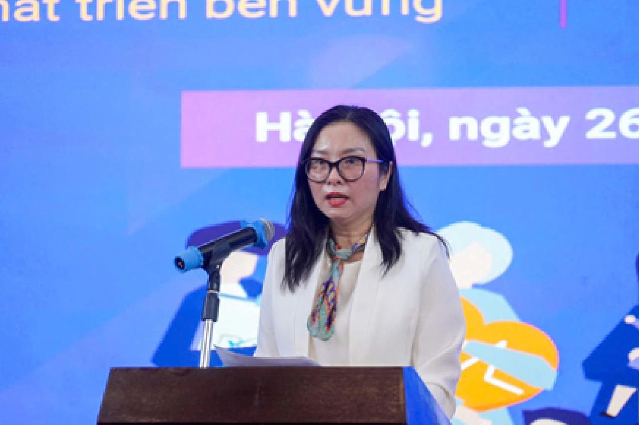 B&agrave; Mai Thị Diệu Huyền - Ph&oacute; Chủ tịch phụ tr&aacute;ch điều h&agrave;nh Hội đồng Doanh nh&acirc;n nữ Việt Nam. (Ảnh: ĐT)