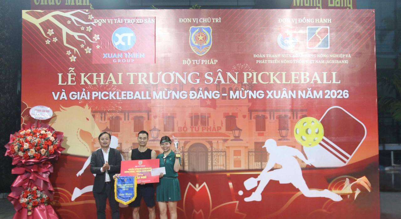 Bộ Tư ph&aacute;p tổ chức giải Pickleball mừng Đảng - mừng Xu&acirc;n năm 2026