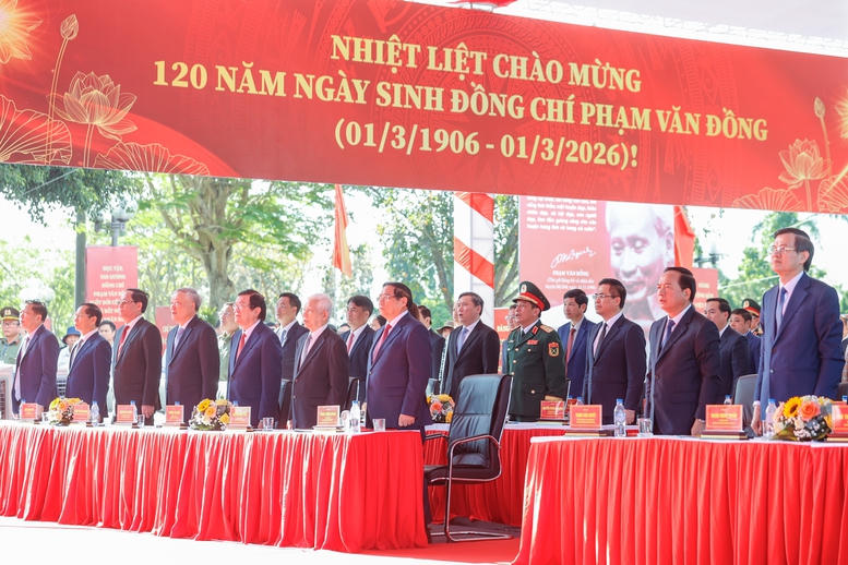 Thủ tướng Phạm Minh Ch&iacute;nh dự lễ kỷ niệm 120 năm Ng&agrave;y sinh Thủ tướng Phạm Văn Đồng- Ảnh 3.