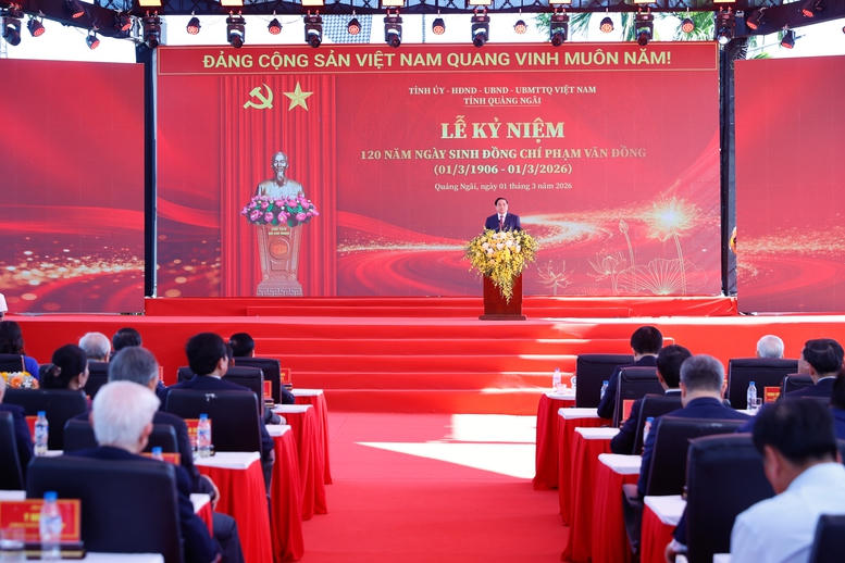 Thủ tướng Phạm Minh Ch&iacute;nh dự lễ kỷ niệm 120 năm Ng&agrave;y sinh Thủ tướng Phạm Văn Đồng- Ảnh 5.