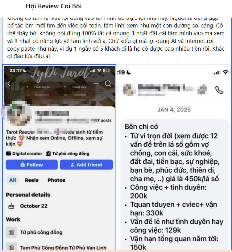 C&aacute;c h&igrave;nh thức xem b&oacute;i nhằm lừa đảo chiếm đoạt t&agrave;i sản của người d&acirc;n. (Ảnh: BCA).