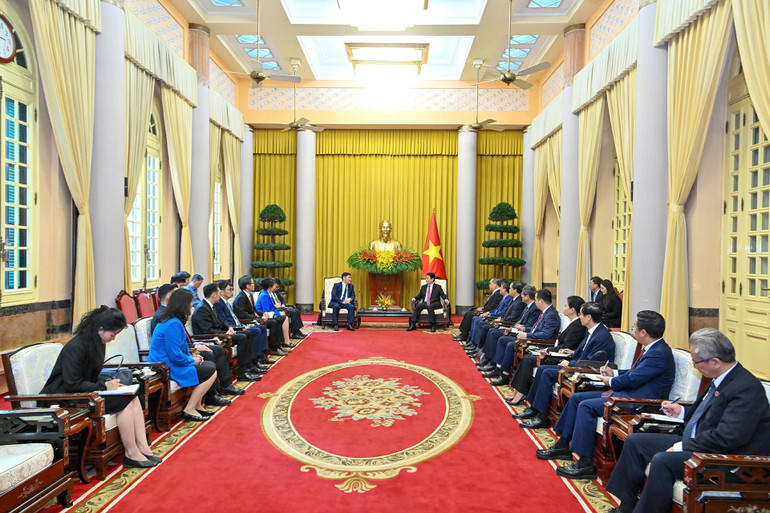 To&agrave;n cảnh buổi tiếp. Ảnh: Thủy Nguy&ecirc;n