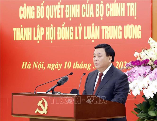 Đồng ch&iacute; Nguyễn Xu&acirc;n Thắng, Chủ tịch Hội đồng L&yacute; luận Trung ương nhiệm kỳ 2026-2031 ph&aacute;t biểu. Ảnh: Thống Nhất/TTXVN