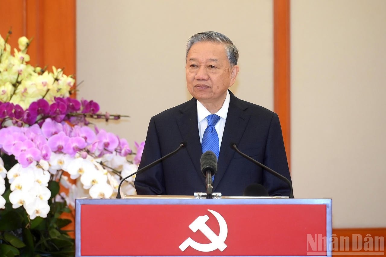 Tổng B&iacute; thư T&ocirc; L&acirc;m ph&aacute;t biểu chỉ đạo tại Hội nghị. Ảnh: Đăng Khoa