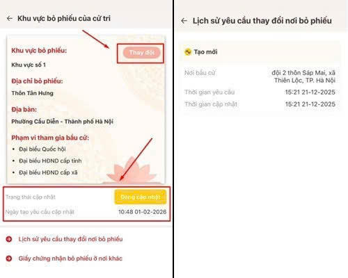 Cử tri c&oacute; thể đổi nơi bỏ phiếu, xem danh s&aacute;ch ứng cử vi&ecirc;n tr&ecirc;n VNeID