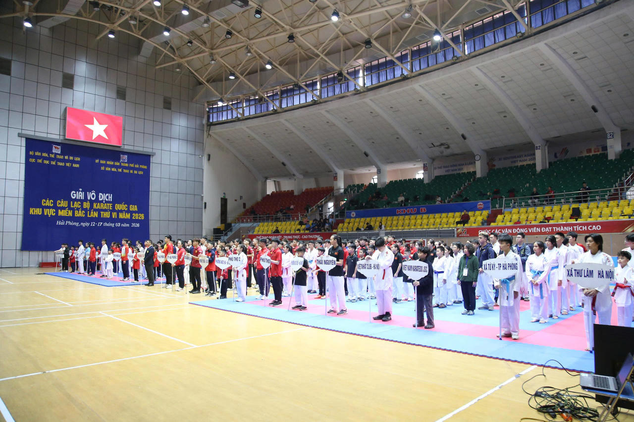 Hơn 500 võ sĩ trẻ tranh tài tại giải Karate các Câu lạc bộ miền Bắc tổ chức tại Hải Phòng