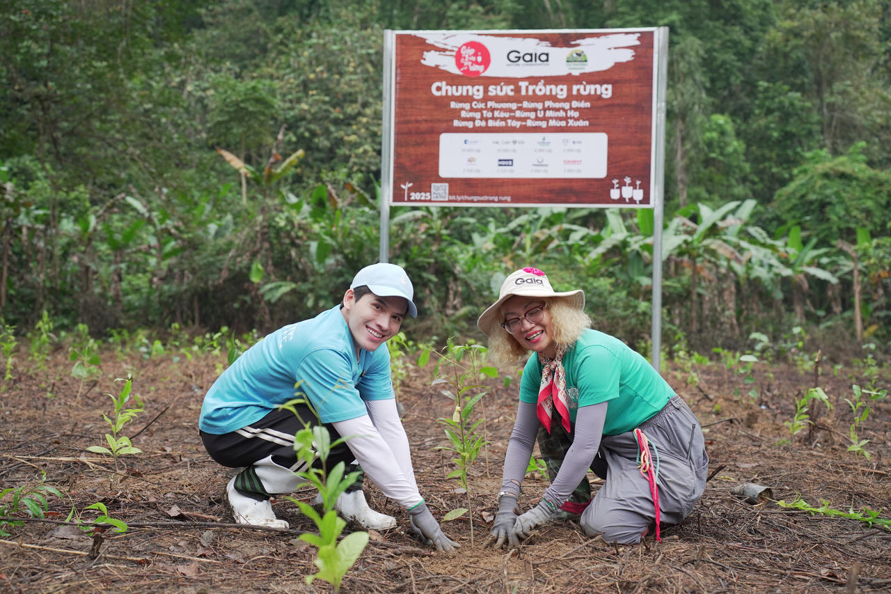 Ng&agrave;y Thế giới Trồng c&acirc;y 21/03/2026 v&agrave; ng&agrave;y 22/03/2026, Gaia tổ chức chương tr&igrave;nh Chung sức trồng rừng C&uacute;c Phương với sự tham gia của ca sĩ Quốc Thi&ecirc;n.