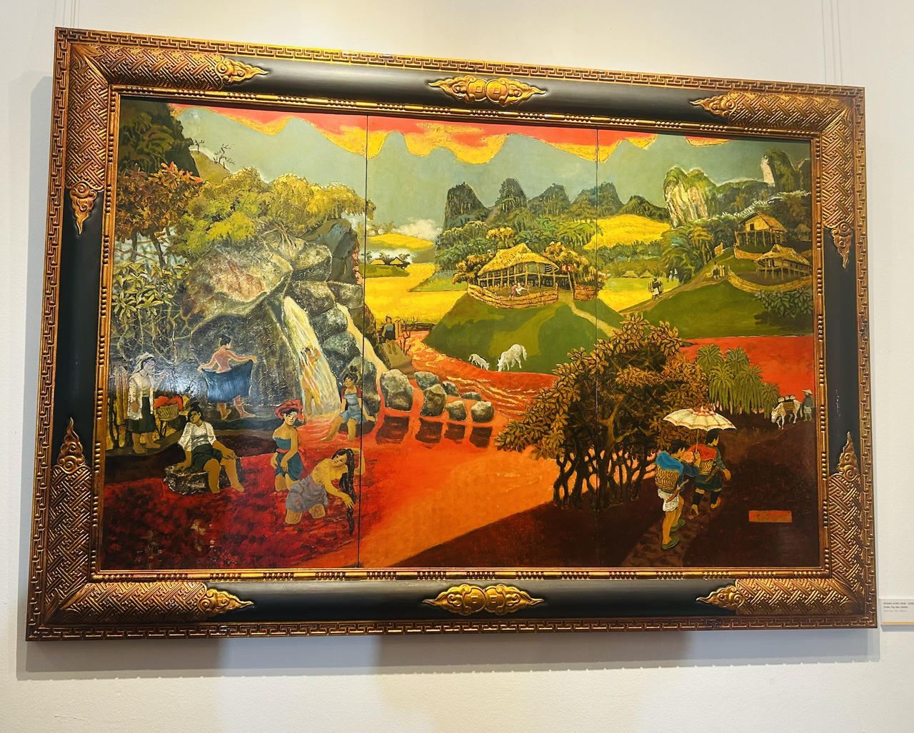 Một trong những t&aacute;c phẩm ti&ecirc;u biểu của họa sĩ Ho&agrave;ng S&ugrave;ng tại triển l&atilde;m (Ảnh: Th&ugrave;y Dương).