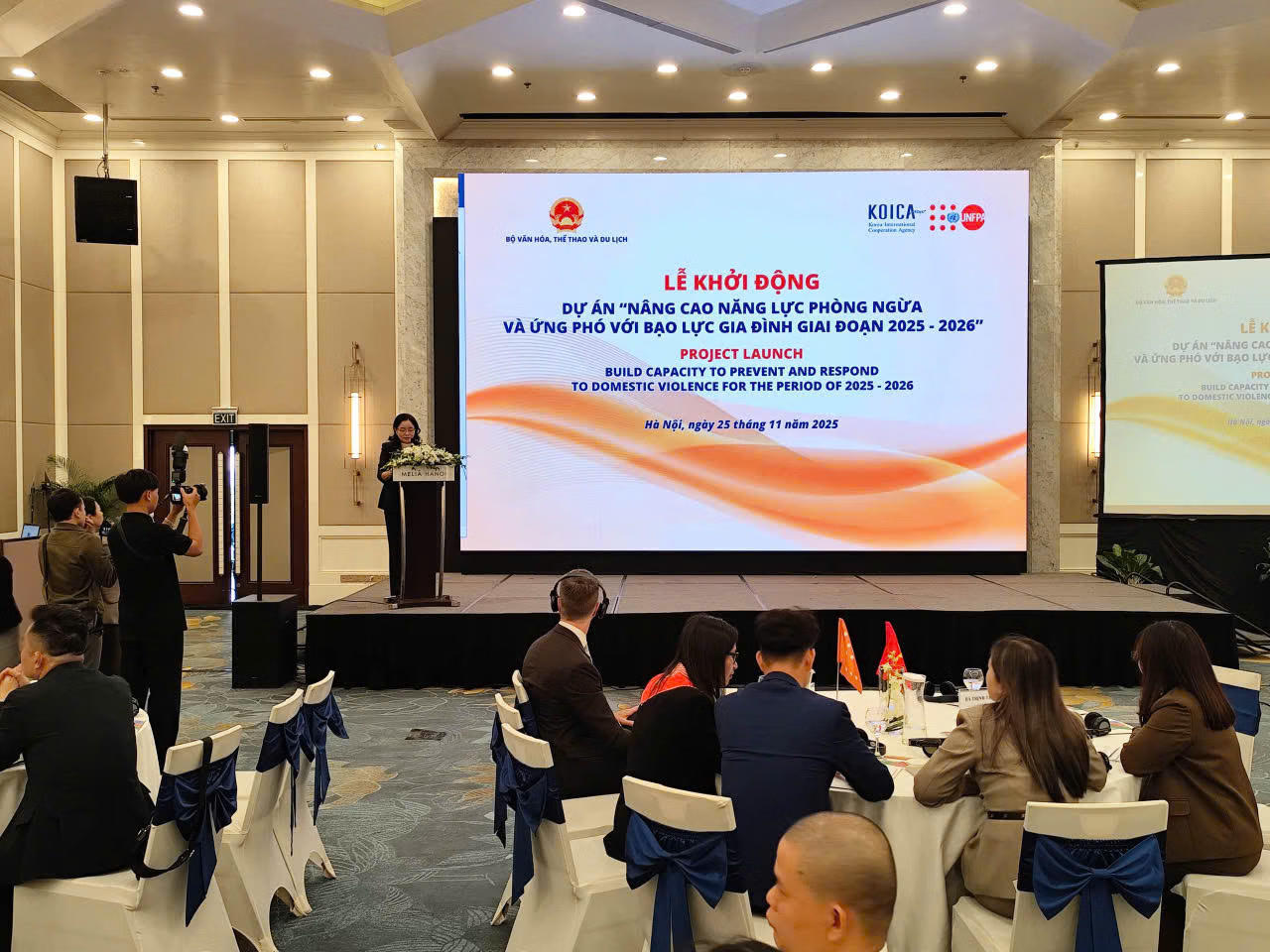 Dự &aacute;n &ldquo;N&acirc;ng cao năng lực ph&ograve;ng ngừa v&agrave; ứng ph&oacute; với bạo lực gia đ&igrave;nh giai đoạn 2025-2026&rdquo; đ&atilde; được khởi động ng&agrave;y 25/11/2025. Ảnh PV