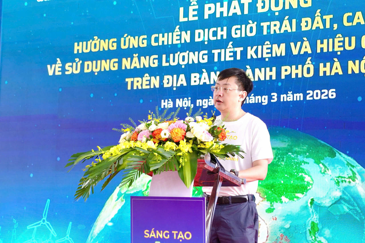 &ocirc;ng Đặng Hải Dũng - Ph&oacute; Cục Trưởng Cục Đổi mới s&aacute;ng tạo, Chuyển đổi xanh v&agrave; Khuyến c&ocirc;ng ph&aacute;t biểu tại lễ ph&aacute;t động