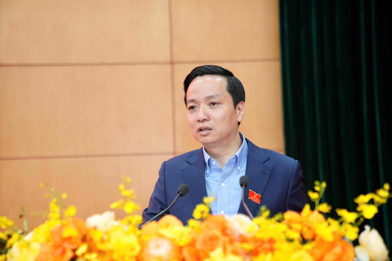 &Ocirc;ng L&ecirc; Hải Ho&agrave;, Chủ tịch UBND tỉnh Cao Bằng ph&aacute;t biểu tại buổi lễ. (Ảnh: Thanh T&ugrave;ng)