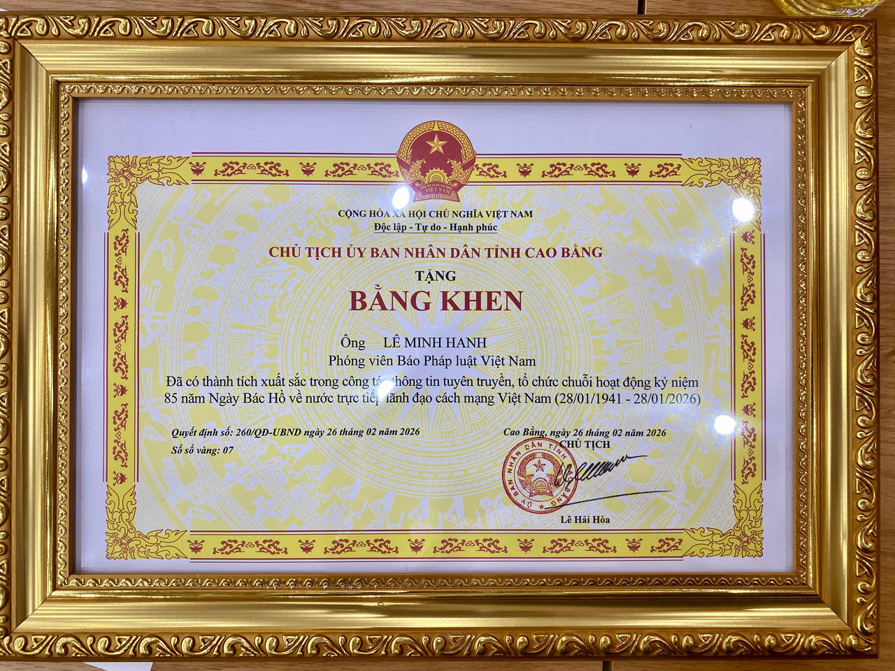 Tỉnh Cao Bằng vinh danh B&aacute;o Ph&aacute;p luật Việt Nam trong h&agrave;nh tr&igrave;nh lan tỏa gi&aacute; trị 'Cội nguồn c&aacute;ch mạng'