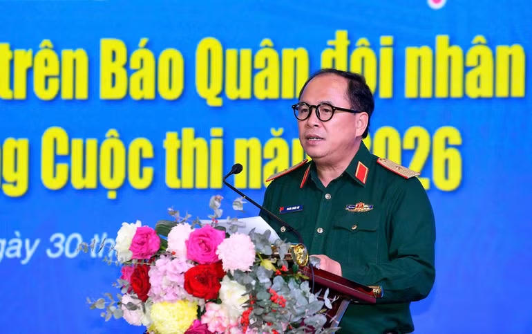 Tổng bi&ecirc;n tập B&aacute;o Qu&acirc;n đội nh&acirc;n d&acirc;n, Thiếu tướng Đo&agrave;n Xu&acirc;n Bộ ph&aacute;t biểu ph&aacute;t động Cuộc thi 'T&igrave;m hiểu kiến thức ph&aacute;p luật tr&ecirc;n B&aacute;o Qu&acirc;n đội nh&acirc;n d&acirc;n' năm 2026.