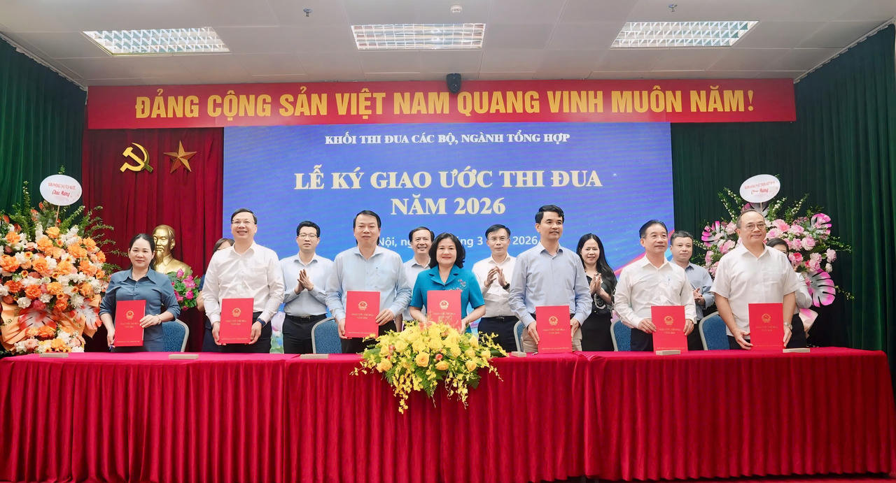 Khối thi đua c&aacute;c bộ, ng&agrave;nh tổng hợp k&yacute; giao ước thi đua năm 2026