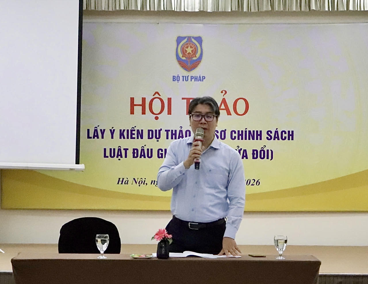 &Ocirc;ng L&ecirc; Văn Tuấn, Ph&oacute; Cục trưởng Cục Bổ trợ tư ph&aacute;p ph&aacute;t biểu