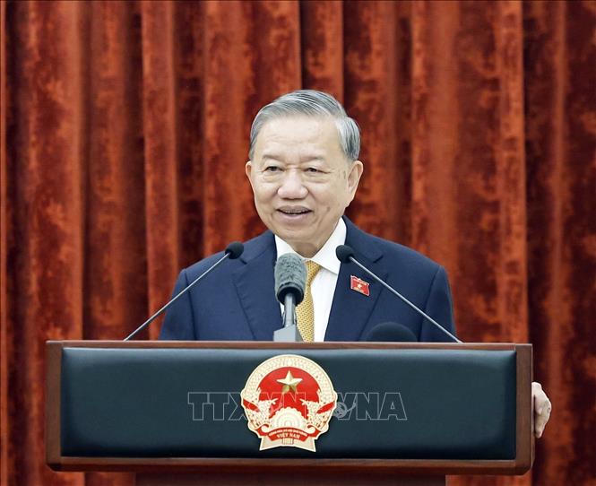 Tổng B&iacute; thư, Chủ tịch nước T&ocirc; L&acirc;m ph&aacute;t biểu. Ảnh: Thống Nhất/TTXVN