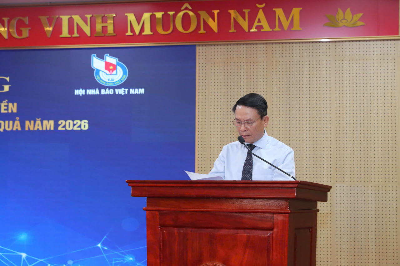 &Ocirc;ng Nguyễn Đức Lợi &ndash; Ph&oacute; Chủ tịch Hội Nh&agrave; b&aacute;o Việt Nam ph&aacute;t biểu