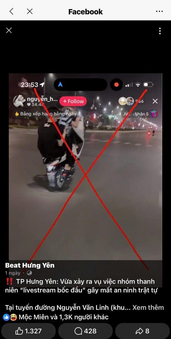 H&igrave;nh ảnh cắt từ video livestream của c&aacute;c đối tượng.