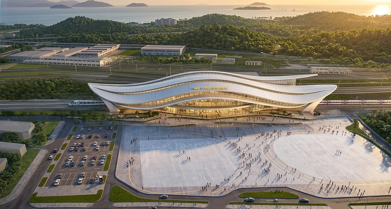 Thủ tướng Chính phủ Lê Minh Hưng nhấn nút khởi công Dự án tuyến đường sắt tốc độ cao Hà Nội - Quảng Ninh