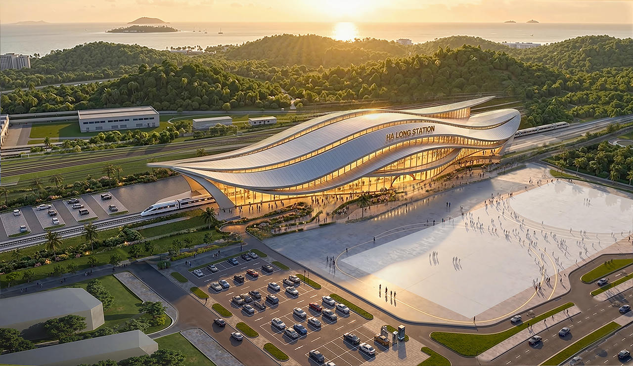 Thủ tướng Chính phủ Lê Minh Hưng nhấn nút khởi công Dự án tuyến đường sắt tốc độ cao Hà Nội - Quảng Ninh