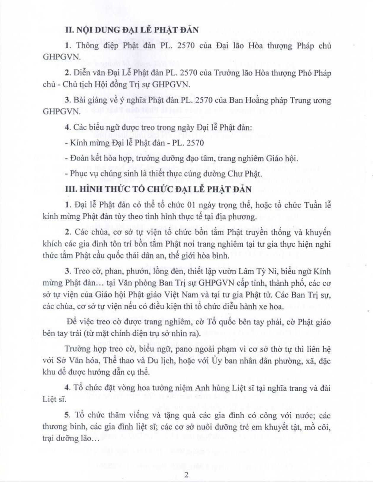 Trung ương Gi&aacute;o hội ban h&agrave;nh Th&ocirc;ng bạch Hướng dẫn tổ chức Đại lễ Phật đản Phật lịch 2570 (B&iacute;nh Ngọ, 2026)