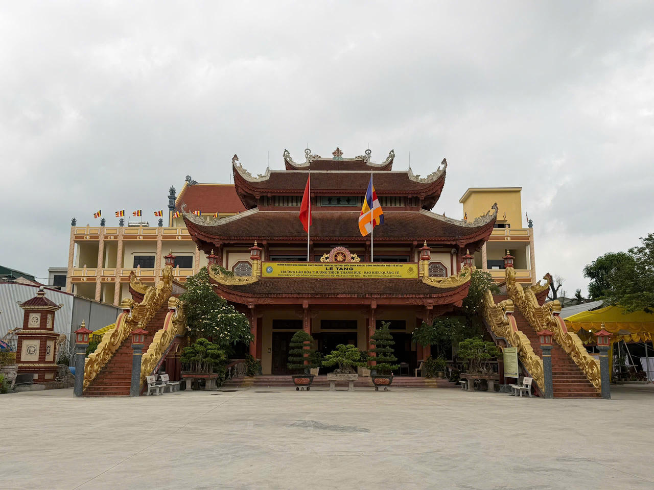 Ch&ugrave;a Th&aacute;nh Long, phường Trần L&atilde;m, tỉnh Hưng Y&ecirc;n, nơi sẽ diễn ra Lễ nhập kim quan Trưởng l&atilde;o H&ograve;a Thượng Th&iacute;ch Thanh Dục v&agrave;o 9h ng&agrave;y 19/4.