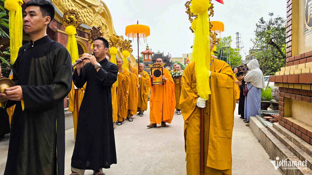 Lễ tang Trưởng l&atilde;o H&ograve;a thượng được tổ chức theo nghi thức cấp cao của Gi&aacute;o hội Phật gi&aacute;o Việt Nam. (Ảnh: Vietnamnet).