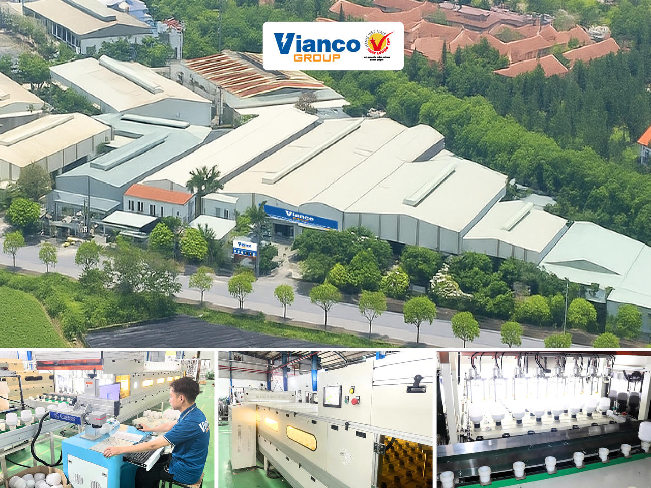 Nh&agrave; m&aacute;y v&agrave; d&acirc;y chuyền sản xuất của Vianco Group.