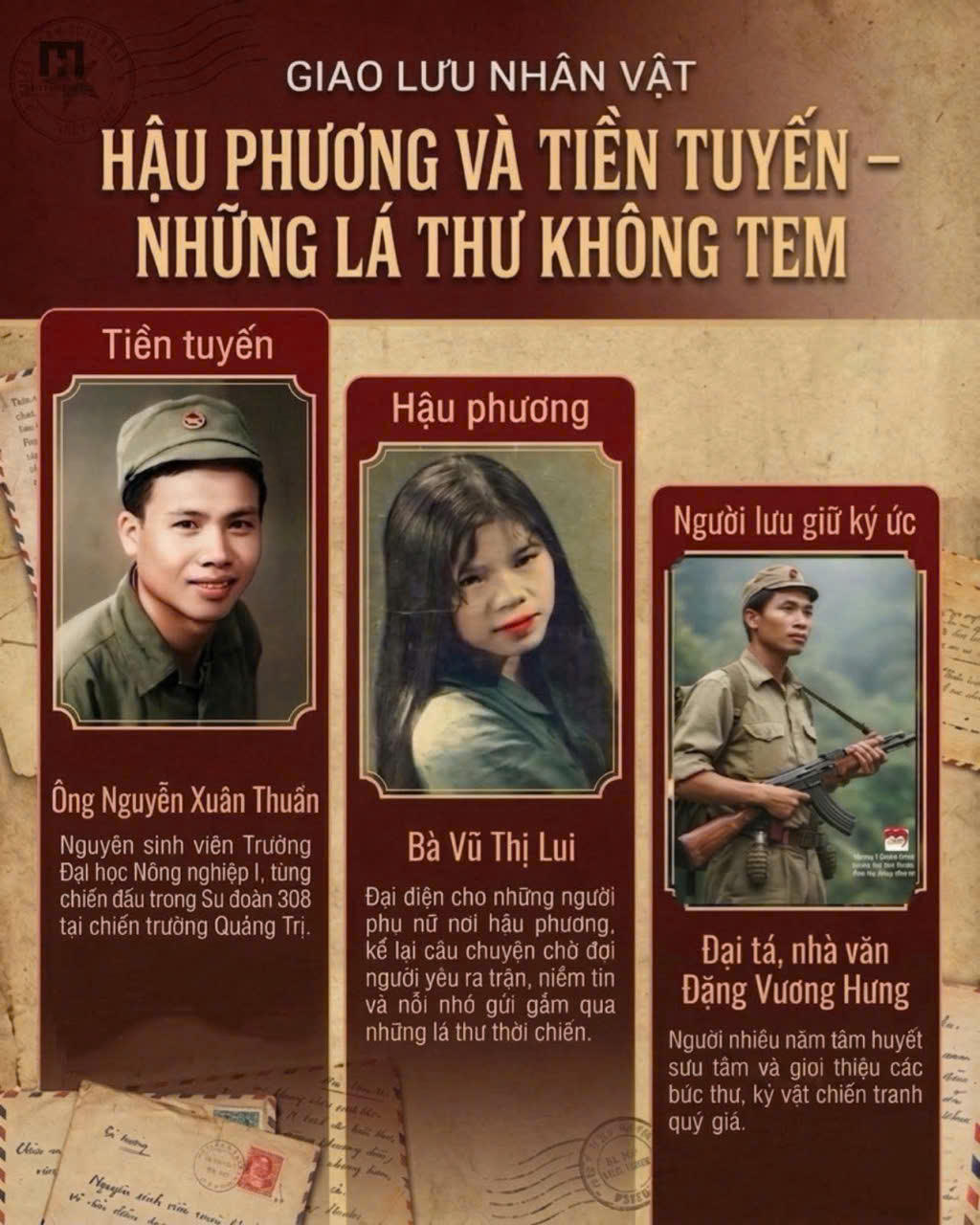 Ba con người, ba h&agrave;nh tr&igrave;nh, c&ugrave;ng gặp nhau trong những l&aacute; thư. Thư kh&ocirc;ng tem, nhưng chẳng bao giờ lạc lối đ&atilde; đưa người nghe đi qua c&aacute;c cung bậc cảm x&uacute;c đầy x&uacute;c động. (Ảnh trong b&agrave;i PV)