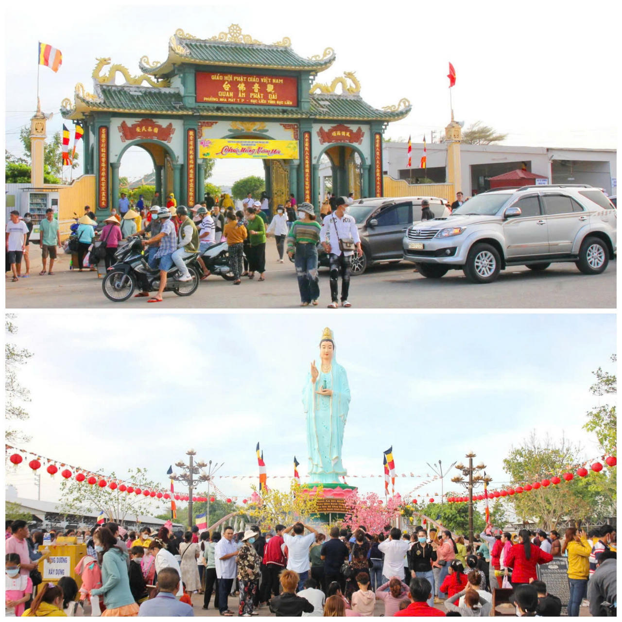 Điểm du lịch t&acirc;m linh Qu&aacute;n &Acirc;m Phật Đ&agrave;i (phường Hiệp Th&agrave;nh) thu h&uacute;t hơn 10.000 lượt kh&aacute;ch.