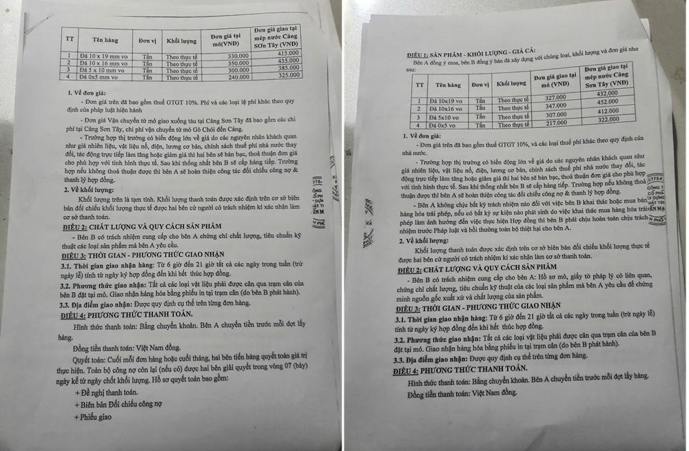 Bảng gi&aacute; cung cấp VLXD Dự &aacute;n V&agrave;nh Đai 2 TP Hải Ph&ograve;ng v&agrave; Bảng gi&aacute; HĐ mua b&aacute;n đ&aacute; cho Dự &aacute;n ĐTXD Khu vực bến Cảng Lạch Huyện.