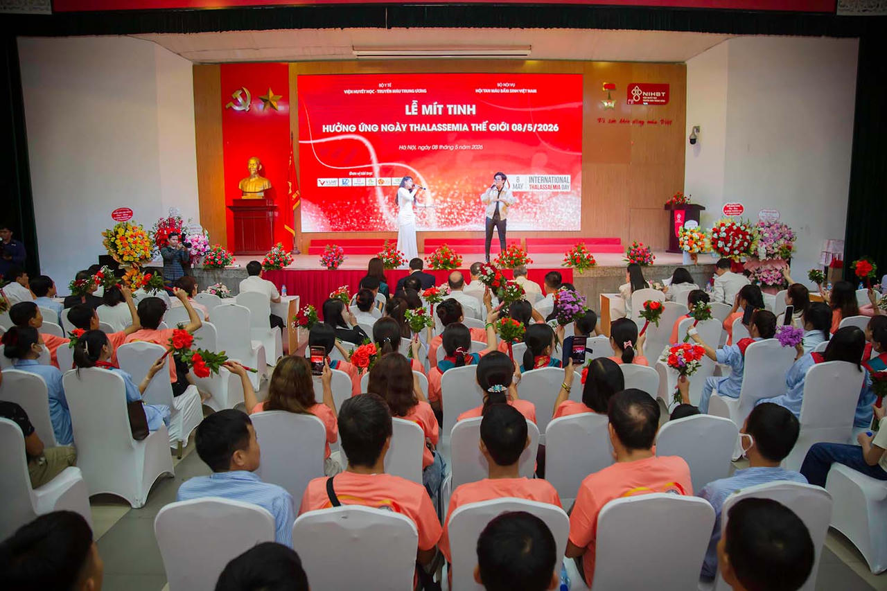 Lễ M&iacute;t tinh hưởng ứng Ng&agrave;y Thalassemia Thế giới (8/5). (Ảnh:&nbsp;Viện Huyết học - Truyền m&aacute;u Trung ương)