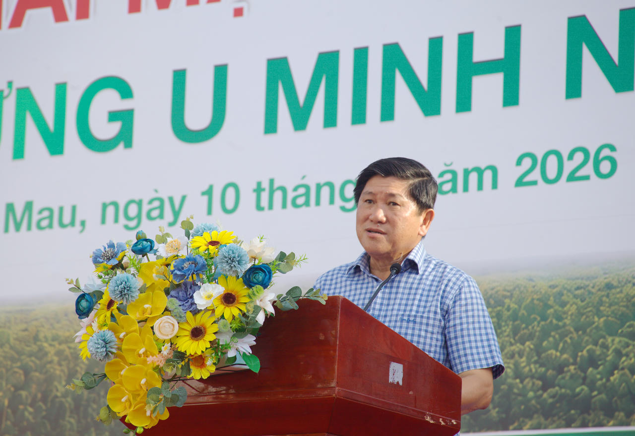 &Ocirc;ng L&ecirc; Văn Sử - Ph&oacute; Chủ tịch UBND tỉnh C&agrave; Mau, ph&aacute;t biểu  tại lễ khai mạc.