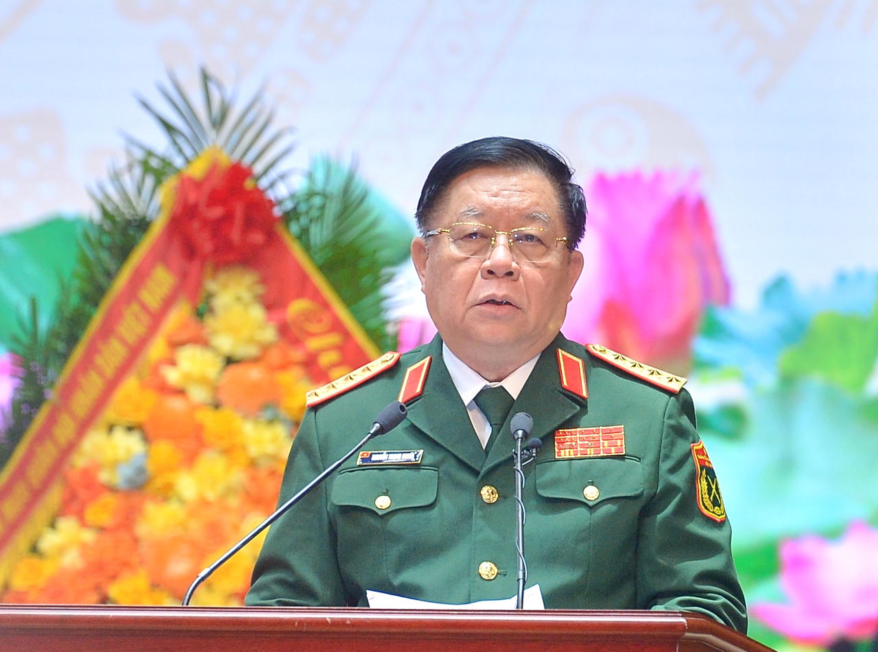 Đại tướng Nguyễn Trọng Nghĩa ph&aacute;t biểu tại buổi lễ. Ảnh: Đ&igrave;nh Huy