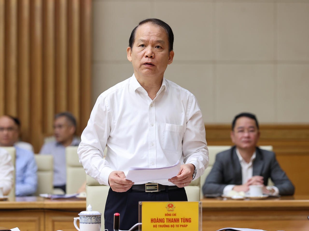 Bộ trưởng Bộ Tư ph&aacute;p Ho&agrave;ng Thanh T&ugrave;ng.