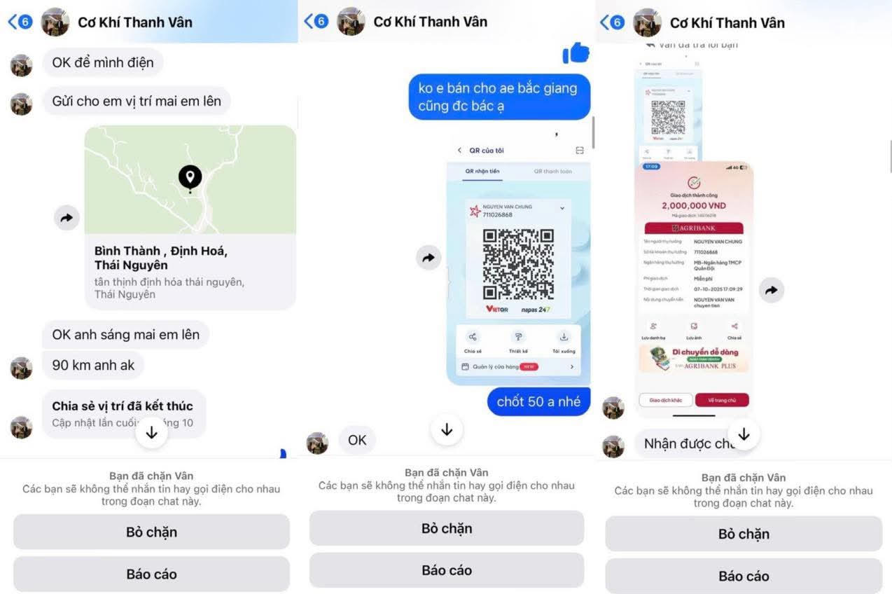 C&aacute;c giao dịch 'đặt cọc' được chuyển qua số t&agrave;i khoản của Chung. Ảnh: CACC.&nbsp;